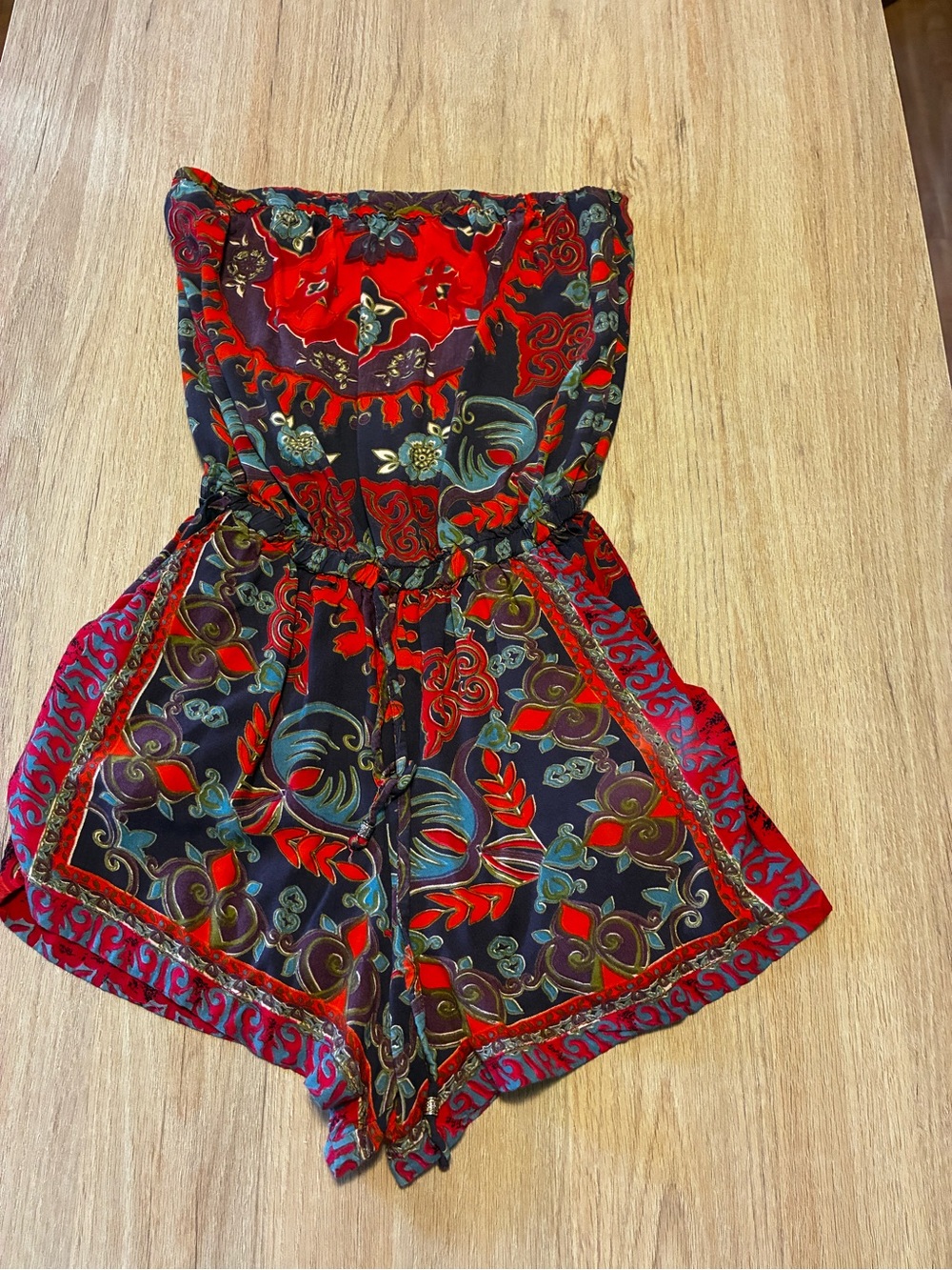 Angie Floral Rayon sleeveless Summer Shirts Romper XS